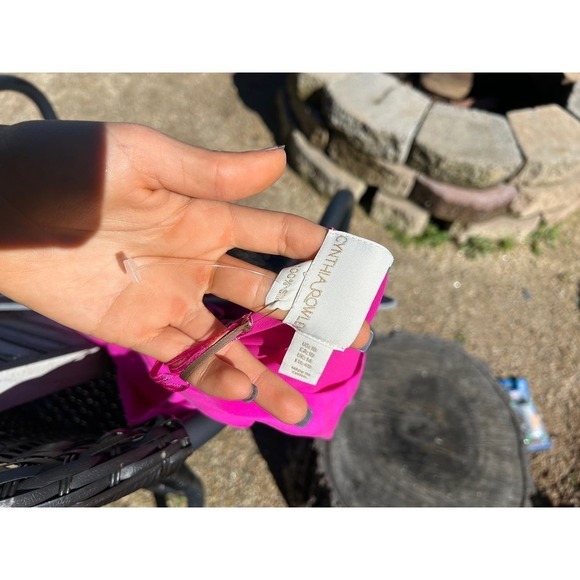 NWT Cynthia‎ Rowley Hot Pink Silk Shift Short Dress with T Back sz 10 - Picture 6 of 7